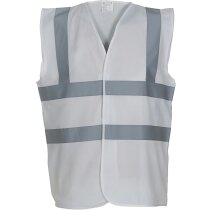 Chaleco unisex de seguridad con franjas con logo blanco Chaleco unisex de seguridad con franjas con logo blanco