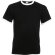Camiseta unisex cuello y mangas de color 165 grr personalizada negro y blanco