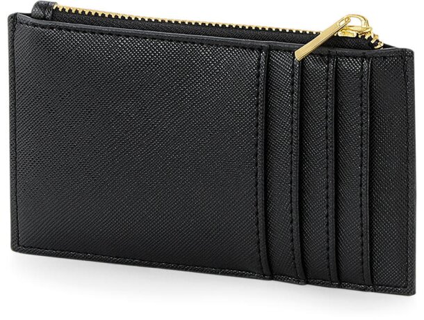 Tarjetero promocional Holder Boutique con acabado Saffiano Rosa suave detalle 3