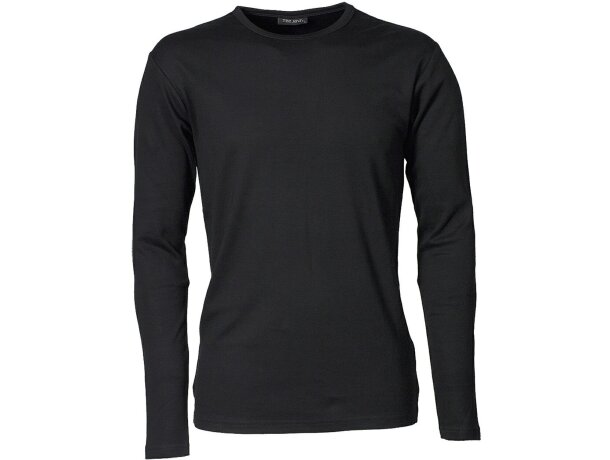 Camiseta personalizada manga larga algodón orgánico Interlock Marino detalle 4