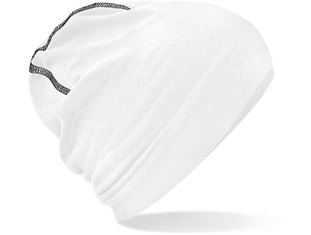 Gorro Hemsedal algodón elastano doble capa colores contrastantes Rojo clasico/blanco detalle 6