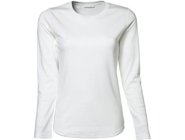 Camiseta manga larga de mujer 220 gr blanca
