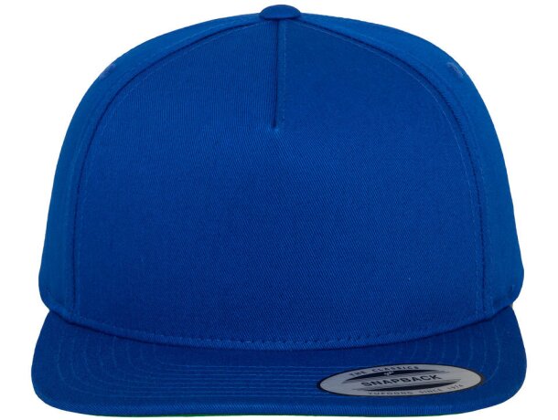 Snapback sarga 400g visera verde 5 paneles Azul royal detalle 7