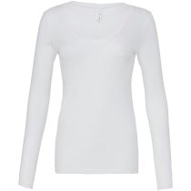 Camiseta Cuello V Sheer blanca Camiseta Cuello V Sheer blanca