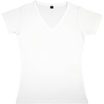 Camiseta de mujer algodón orgánico merchandising blanca Camiseta de mujer algodón orgánico merchandising blanca
