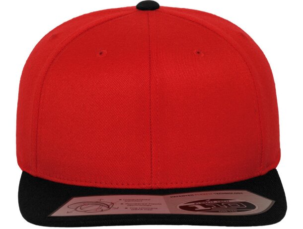 Gorra Snapback 6 panles ajustada Rojo/negro detalle 15