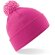 Gorro con pom pom unisex plegable Rojo clasico/gris foca