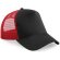 Gorra sencilla con 5 paneles y rejilla trasera Beechfield Negro/rojo