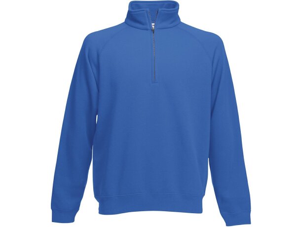 Sudadera con media cremallera de colores con logo azul royal