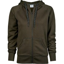 Sudadera de mujer con cremallera y capucha negra