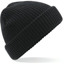 Gorro clásico de poliester para el frío personalizado negro Gorro clásico de poliester para el frío personalizado negro