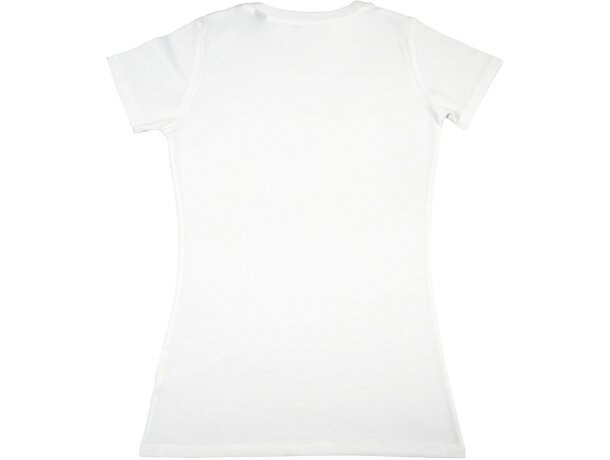 Camiseta de mujer en algodón orgánico 155 gr para empresas blanca