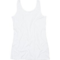Camiseta larga de tirantes de mujer personalizada blanca Camiseta larga de tirantes de mujer personalizada blanca