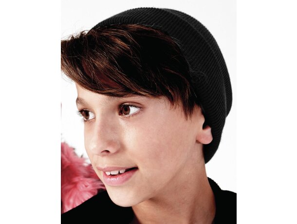 Gorro con dobladillo para niños Negro detalle 1