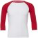 Camiseta Baseball manga 3/4 unisex 135 gr personalizada blanco/rojo