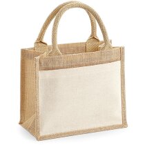 Bolsa de yute personalizada Phichit natural bolsillo algodón asas