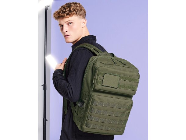 Mochila Tactical MOLLE estilo militar Verde militar detalle 3