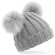 Gorro con dos pompones polipiel niño Gris claro marl