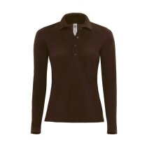 Polo de manga larga de mujer tejido piqué 180 gr grabado Polo de manga larga de mujer tejido piqué 180 gr grabado