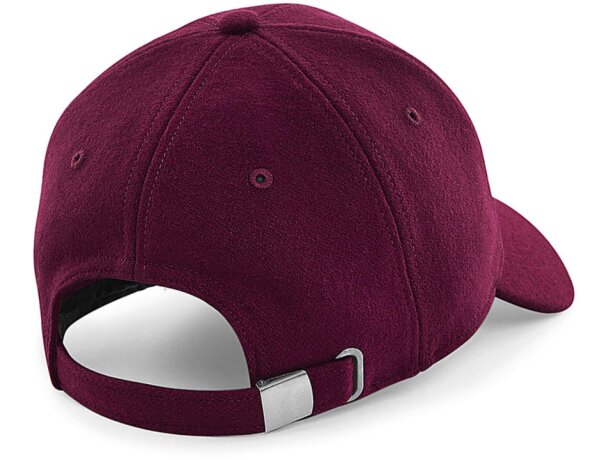 Gorra de 6 paneles unisex Borgoña detalle 4