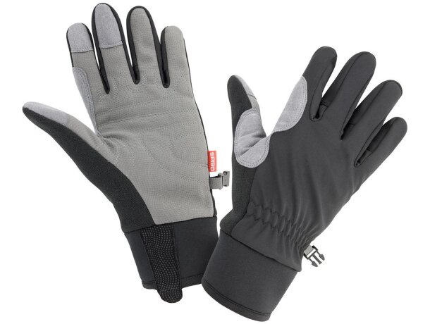 Guantes unisex mitones plástico 80 g/m2 Palmgrip Gris marl/negro detalle 1