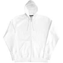 Sudadera con cremallera entera y capucha clásica blanco/negro Sudadera con cremallera entera y capucha clásica blanco/negro