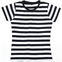 Camiseta de mujer modelo a rayas negro/blanco