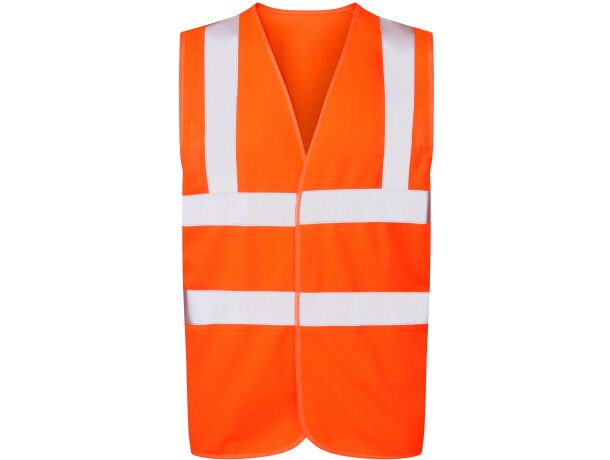 Chaleco reflectante Cheran naranja poliéster 120g bandas 5cm Amarillo fluorescente detalle 4