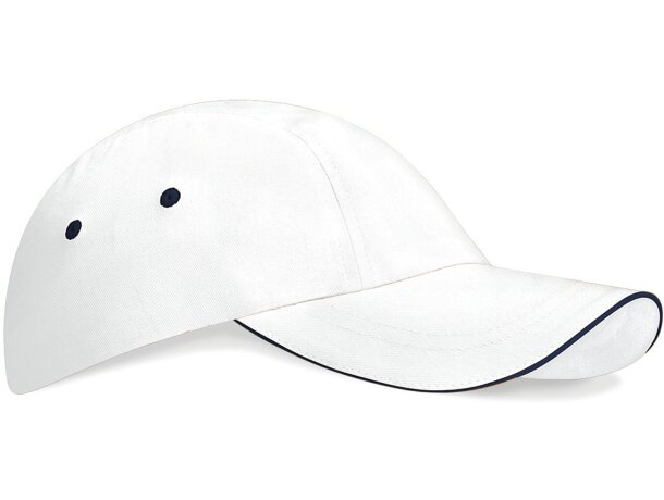 Gorra de perfil bajo con 3 paneles con logo blanco/azul Gorra de perfil bajo con 3 paneles con logo blanco/azul