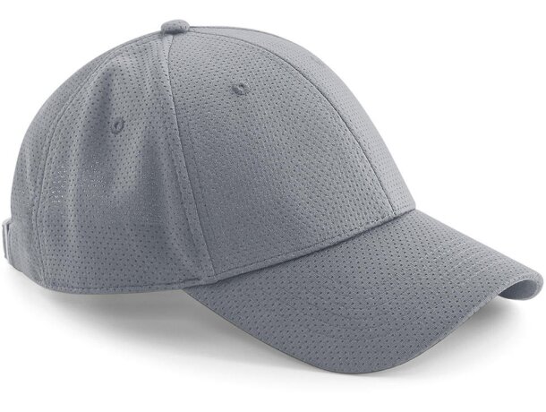 Gorra de 6 paneles 100% poliéster Gris claro marl detalle 1