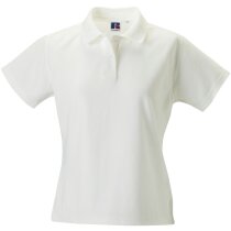 Polo manga corta de mujer entallado 220 gr con logo blanco