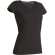 Camiseta de mujer cuello en V manga corta negra