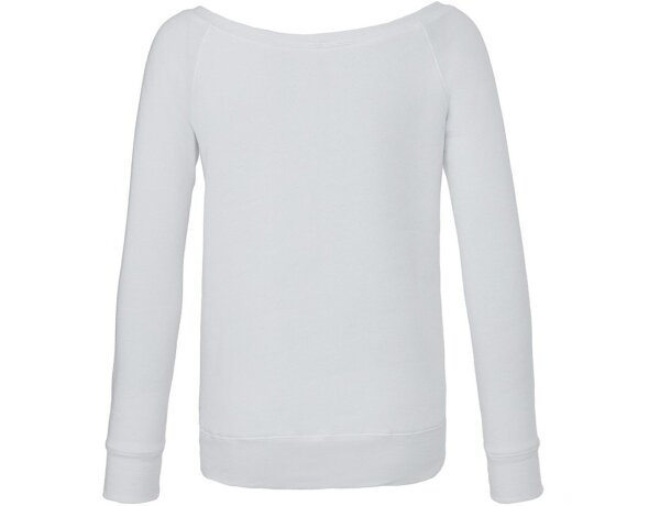 Sudadera con cuello amplio con logo blanca