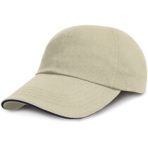 Gorra de algodón grueso de 6 paneles para niños personalizada beige