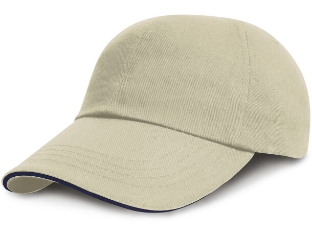 Gorra de algodón grueso de 6 paneles para niños Marron/marron detalle 1