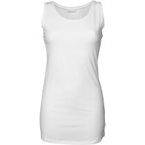 Camiseta extra larga de mujer 170 gr sin mangas blanca Camiseta extra larga de mujer 170 gr sin mangas blanca