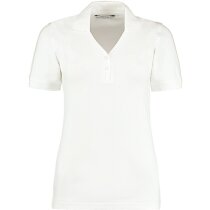 Polo manga corta de mujer cuello en V 205 gr personalizado blanco Polo manga corta de mujer cuello en V 205 gr personalizado blanco