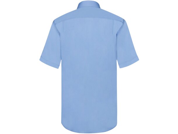 Camisa Popelin manga corta hombre Azul medio detalle 3