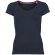 Camiseta de mujer manga corta cuello ancho personalizada azul marino
