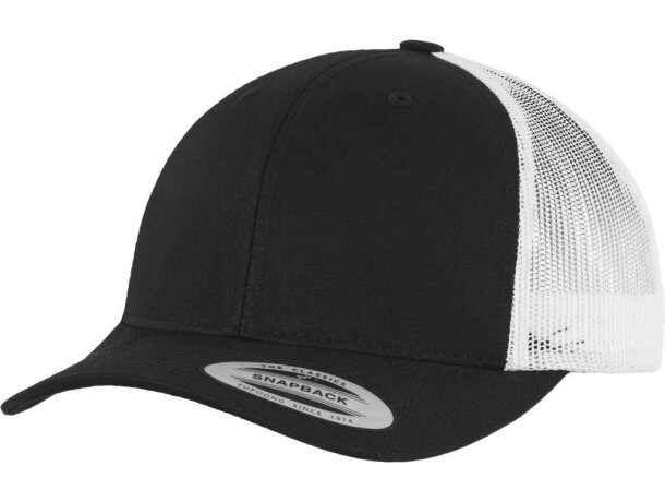 Gorra Retro Trucker 2-tone Negro/blanco detalle 1