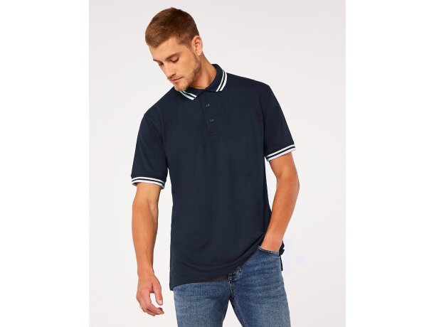 Polo unisex manga corta detalles en cuello y mangas 185 gr con logo