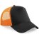 Gorra sencilla con 5 paneles y rejilla trasera Beechfield Negro/naranja