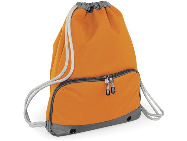 Mochila con cuerdas con gran bolsillo frontal grabada natural Mochila con cuerdas con gran bolsillo frontal grabada natural