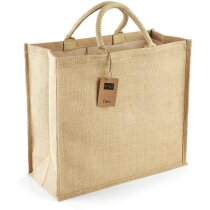 Bolsa de yute con asas de algodón trenzado natural Bolsa de yute con asas de algodón trenzado natural