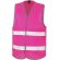 Chaleco unisex de seguridad con bordes en negro Rosa fluorescente