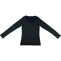 Camiseta manga larga de mujer de algodón 155 gr personalizada negra