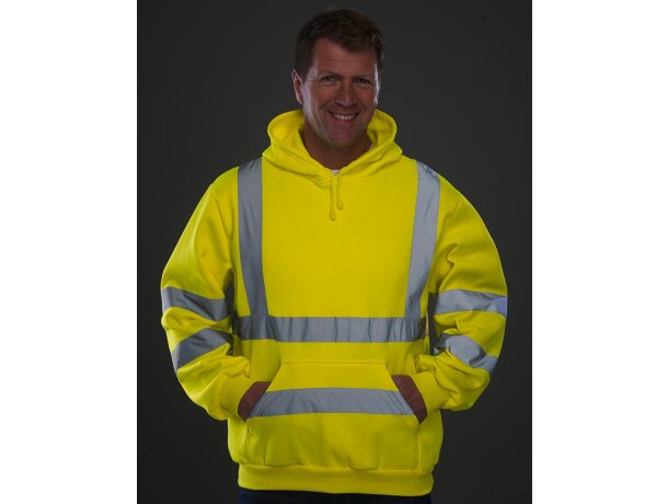 Sudadera Fluo Amarillo fluorescente detalle 1