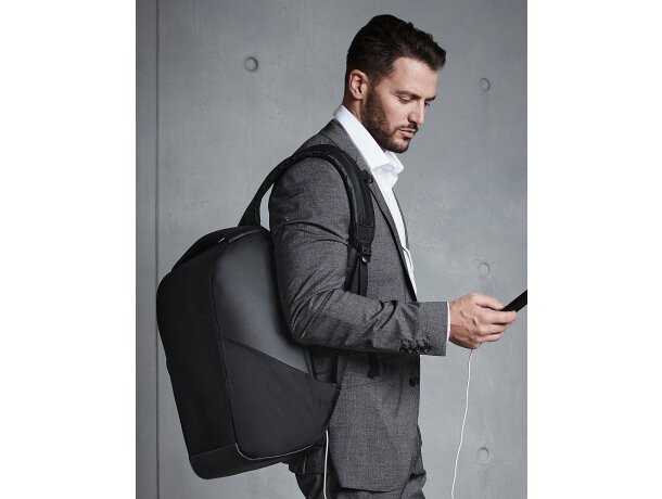 Mochila para portátil XL de poliéster Negro detalle 8