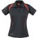 Polo de mujer combinado deportivo 135 gr personalizado negro y rojo