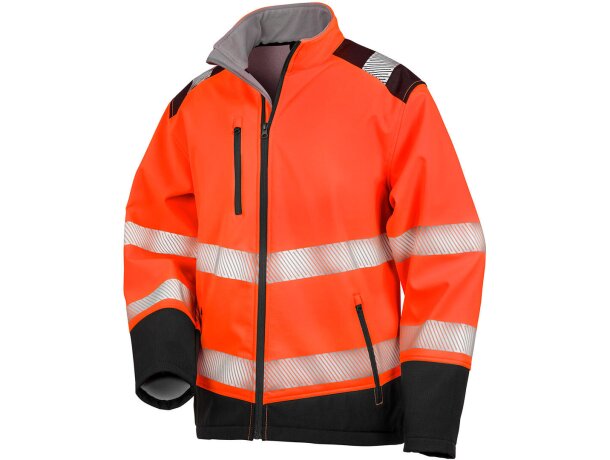 Chaqueta Softshell reflectante con membrana impermeable 8000mm Amarillo fluorescente/negro detalle 3